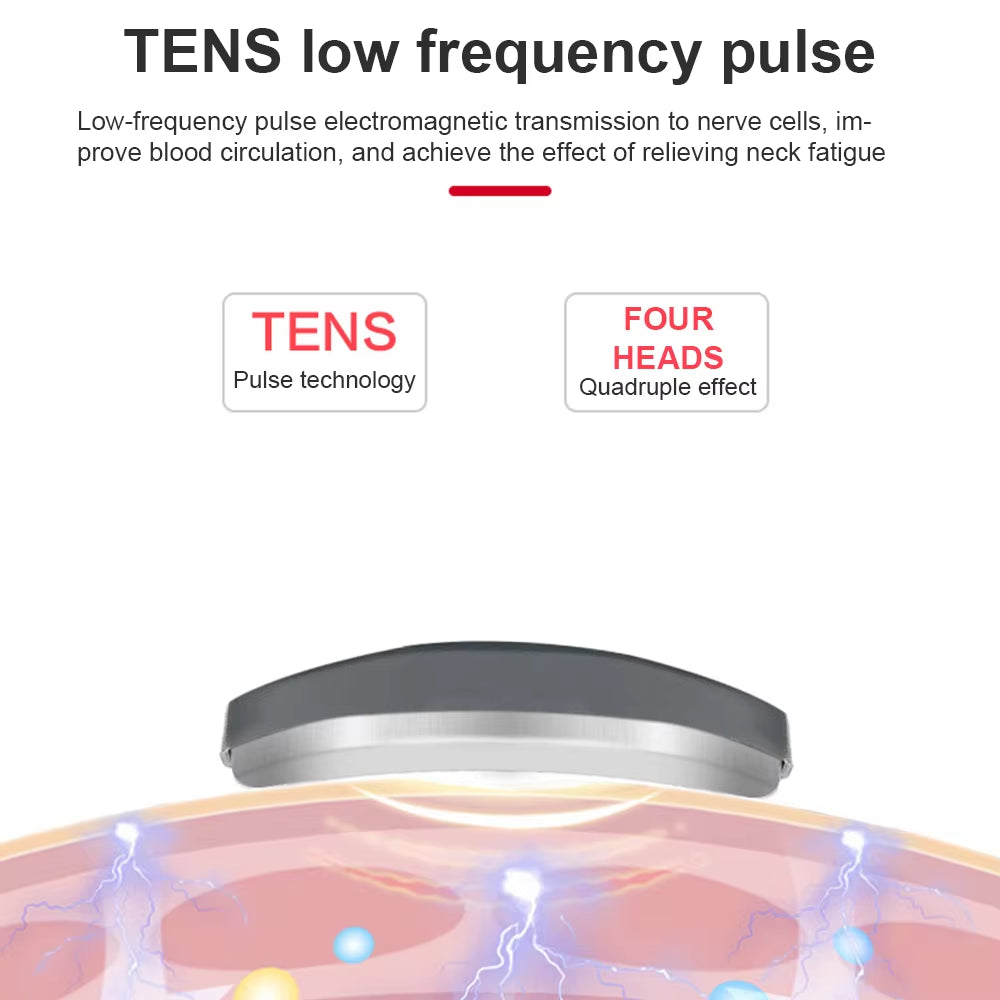 Electric Neck and Shoulder Pulse Massager 6 Mode 9 Levels Adjustable Heat Cervical Vertebra Relax Pain Relief Kneading Machine
